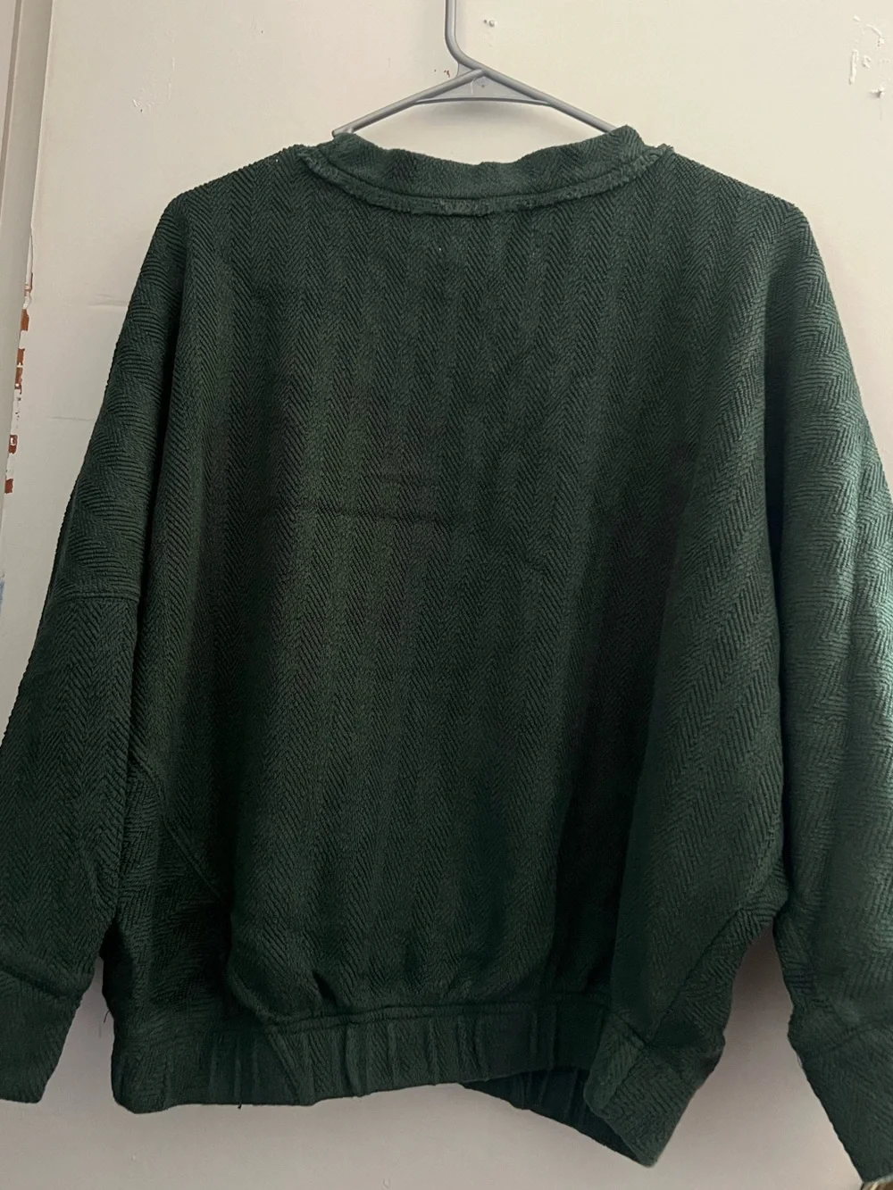 Free People Forest Green V-Neck Sweater